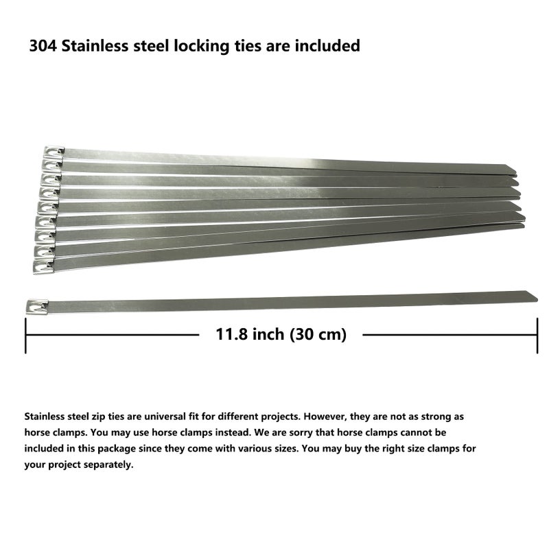 ARTR 2" x 50' Titanium Exhaust Header Heat Wrap 2 Rolls with 20PCS 11.8 Inch Stainless Steel Locking Ties - Image 4